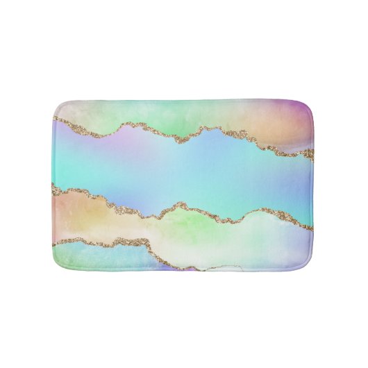 Holo Agate | Imitate Iridescent Pastel Ombre Marmo Badematte (Vorderseite)