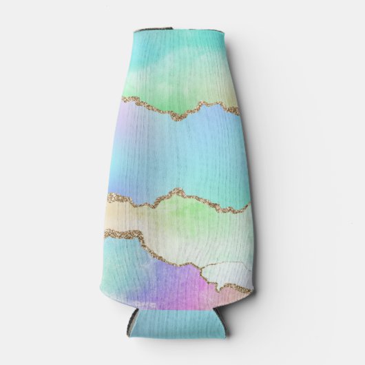 Holo Agate | Imitate Iridescent Pastel Ombre Marmo Flaschenkühler (Vorderseite)