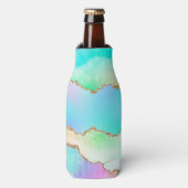 Holo Agate | Imitate Iridescent Pastel Ombre Marmo Flaschenkühler (Flaschenvorderseite)