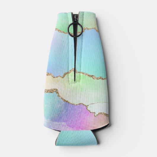 Holo Agate | Imitate Iridescent Pastel Ombre Marmo Flaschenkühler (Rückseite)