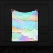 Holo Agate | Imitate Iridescent Pastel Ombre Marmo Fleecedecke