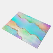 Holo Agate | Imitate Iridescent Pastel Ombre Marmo Fußmatte (Schrägansicht)