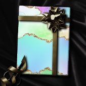 Holo Agate | Imitate Iridescent Pastel Ombre Marmo Geschenkpapier