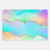 Holo Agate | Imitate Iridescent Pastel Ombre Marmo Geschenkpapier Set (Vorderseite 2)