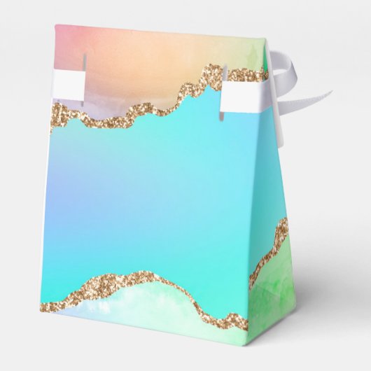 Holo Agate | Imitate Iridescent Pastel Ombre Marmo Geschenkschachtel (Rückseite)