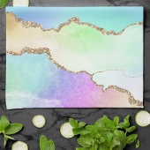 Holo Agate | Imitate Iridescent Pastel Ombre Marmo Geschirrtuch
