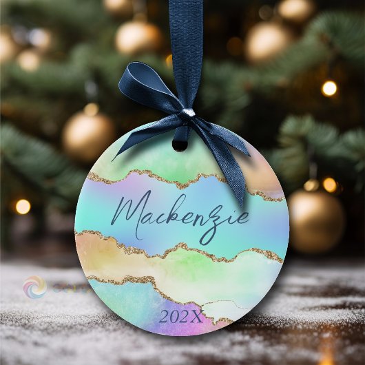 Holo Agate | Imitate Iridescent Pastel Ombre Marmo Keramik Ornament