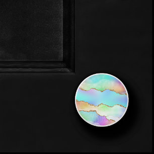 Holo Agate   Imitate Iridescent Pastel Ombre Marmo Keramikknauf