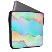 Holo Agate | Imitate Iridescent Pastel Ombre Marmo Laptopschutzhülle (Vorne Rechts)
