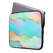 Holo Agate | Imitate Iridescent Pastel Ombre Marmo Laptopschutzhülle (Vorderseite Links)