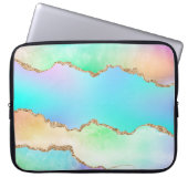 Holo Agate | Imitate Iridescent Pastel Ombre Marmo Laptopschutzhülle (Vorderseite)