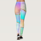 Holo Agate | Imitate Iridescent Pastel Ombre Marmo Leggings (Rückseite)