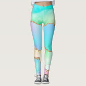 Holo Agate | Imitate Iridescent Pastel Ombre Marmo Leggings (Vorderseite)
