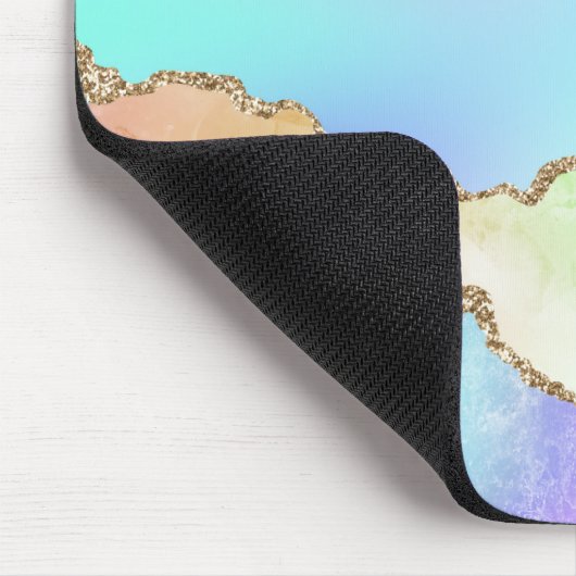 Holo Agate | Imitate Iridescent Pastel Ombre Marmo Mousepad (Ecke)