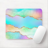 Holo Agate | Imitate Iridescent Pastel Ombre Marmo Mousepad (Mit Mouse)