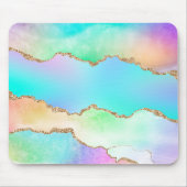 Holo Agate | Imitate Iridescent Pastel Ombre Marmo Mousepad (Vorne)
