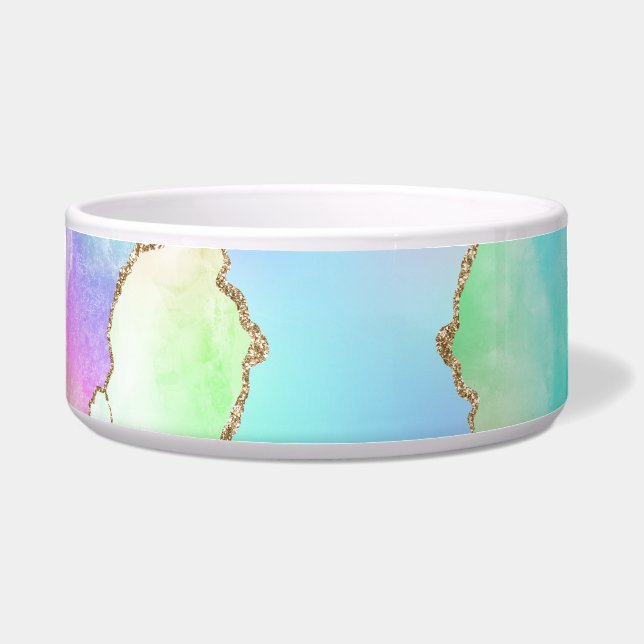 Holo Agate | Imitate Iridescent Pastel Ombre Marmo Napf (Vorderseite)