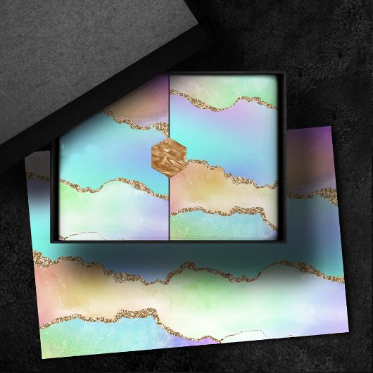 Holo Agate | Imitate Iridescent Pastel Ombre Marmo Seidenpapier