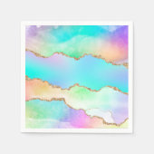 Holo Agate | Imitate Iridescent Pastel Ombre Marmo Serviette (Vorderseite)