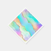 Holo Agate | Imitate Iridescent Pastel Ombre Marmo Serviette (Ecke)