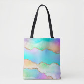 Holo Agate | Imitate Iridescent Pastel Ombre Marmo Tasche (Vorderseite)