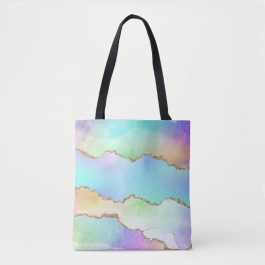 Holo Agate | Imitate Iridescent Pastel Ombre Marmo Tasche (Vorderseite)