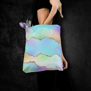 Holo Agate Imitate Iridescent Pastel Ombre Marmo Tasche