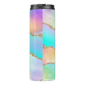 Holo Agate | Imitate Iridescent Pastel Ombre Marmo Thermosbecher (Rückseite)