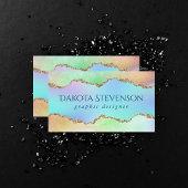 Holo Agate | Imitate Iridescent Pastel Ombre Marmo Visitenkarte