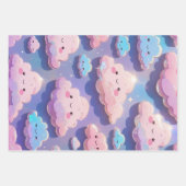 Holo Fluffy Pastel Clouds Geschenkpapier Set (Vorderseite 3)