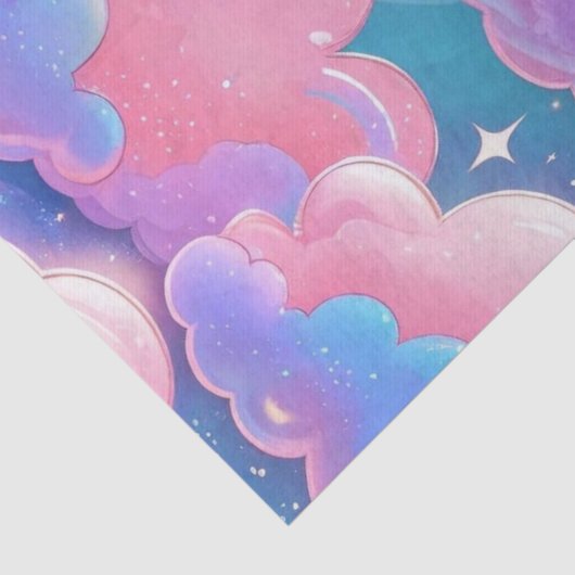 Holo Fluffy Pastel Clouds Seidenpapier (Detail)