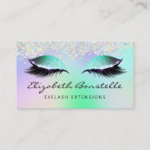 Holo Glitter Eyes Green Purple Appointment Visitenkarte (Vorderseite)
