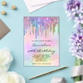 Holo Glitter Regenbogen-Tropfen 40. Geburtstag Acryleinladungen (In Situ (Hochzeit))