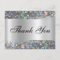 Holo Glitzer Edge Silver Foil Gradient Vielen Dank