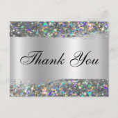 Holo Glitzer Edge Silver Foil Gradient Vielen Dank Postkarte (Vorderseite)