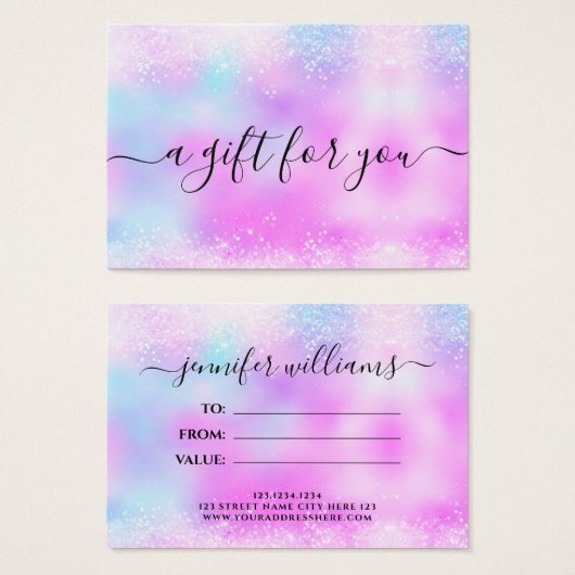 Holo Glitzer Elegantes Geschenk (Vorne & Hinten)