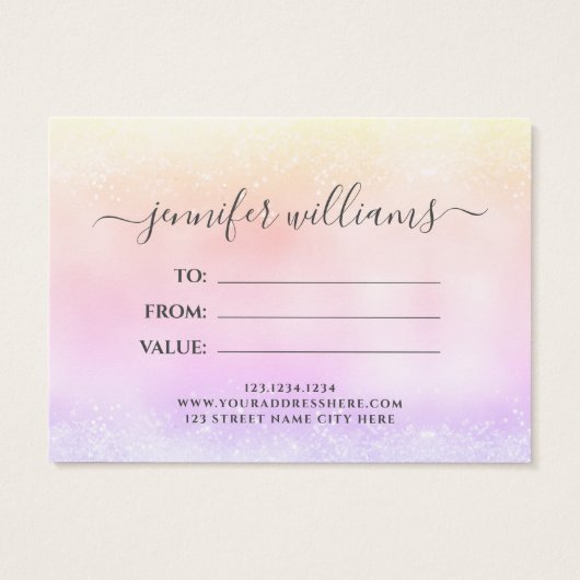 Holo Glitzer Elegantes Geschenk (Rückseite)