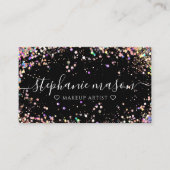 Holo Glitzer Makeup Artist Black Business Card Telefonnummerkarte (Vorderseite)