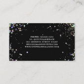 Holo Glitzer Makeup Artist Black Business Card Telefonnummerkarte (Rückseite)