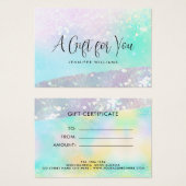 Holo Glitzer Pastel Modern Certificate - Geschenkk (Vorne & Hinten)