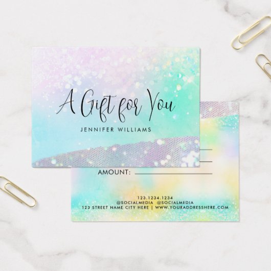 Holo Glitzer Pastel Modern Certificate - Geschenkk (Büro)