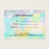 Holo Glitzer Pastel Modern Certificate - Geschenkk (Rückseite)