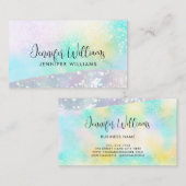 Holo Glitzer Pastel Moderne Pastellfarbe Visitenkarte (Vorne/Hinten)