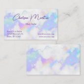 Holo Marble Glam Handgeschriebenes Signaturskript Visitenkarte (Vorne/Hinten)