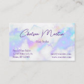 Holo Marble Glam Handgeschriebenes Signaturskript Visitenkarte (Vorderseite)