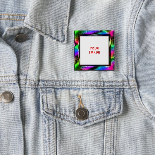 Holo Rainbow Artistic Border Foto Button (Beispiel)