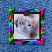 Holo Rainbow Artistic Border Foto Button