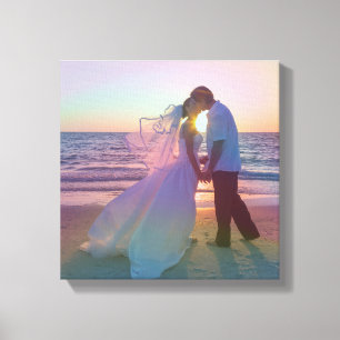 Holo Regenbogen-Overlay Hochzeitsfoto Leinwanddruck