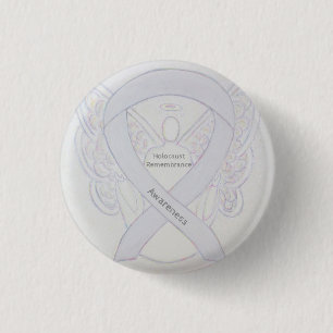 Holocaust-Erinnerungsgedanken Weißes Band-Button Button