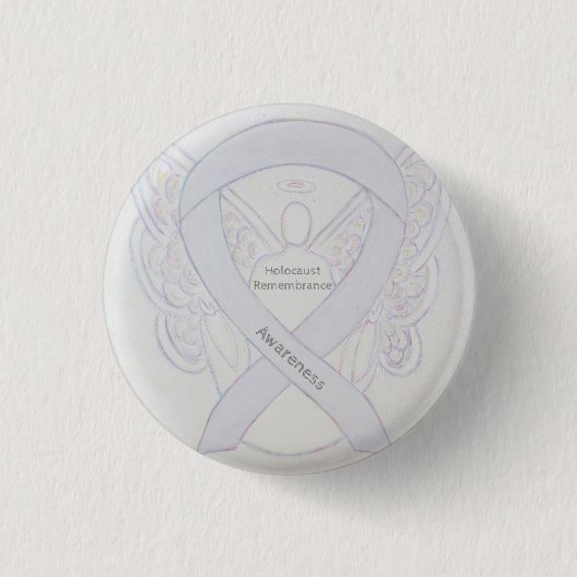 Holocaust-Erinnerungsgedanken Weißes Band-Button Button (Vorderseite)
